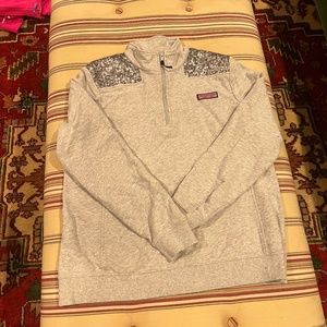 Vineyard vines shep shirt with silver sequin appliqué